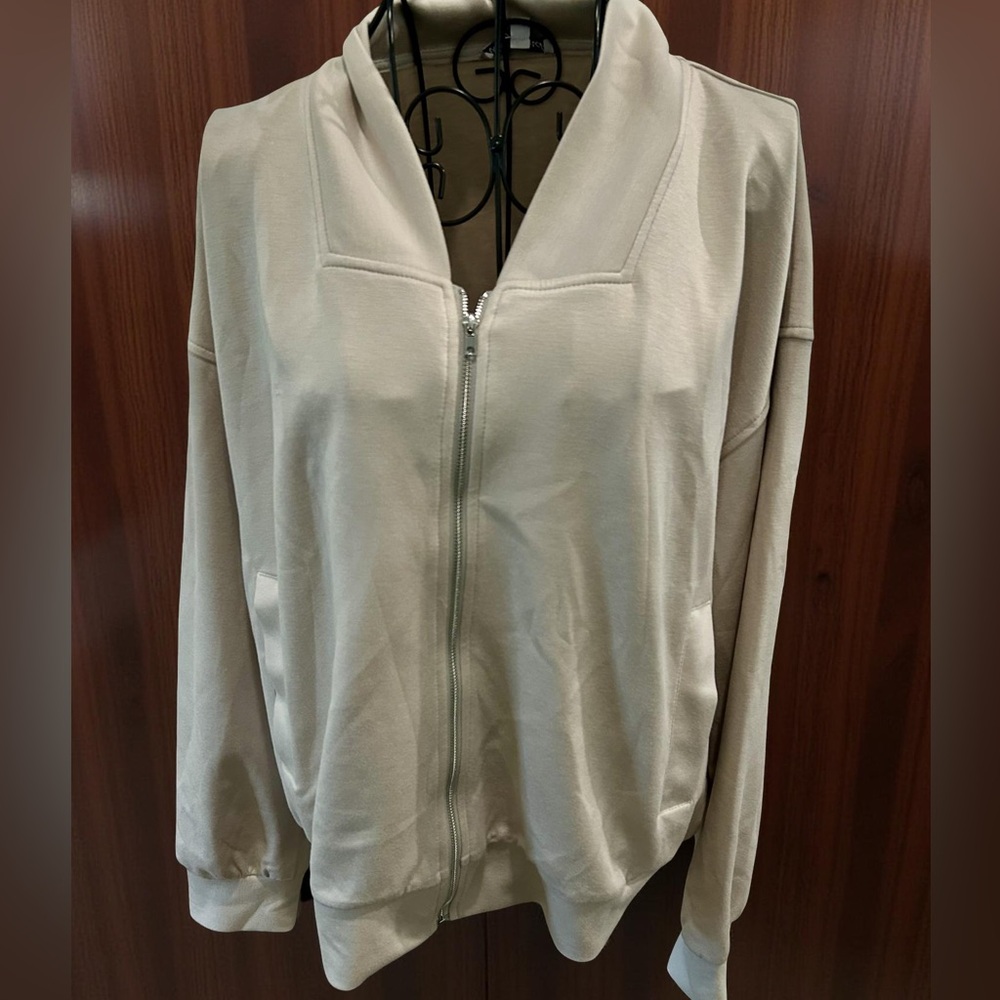 White Birch Cream Bomber Jacket XL NWOT